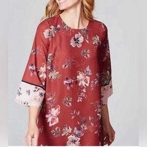 J.Jill Floral Shift Dress | Size Small | Rust Orange | Boho Cottagecore Vibes